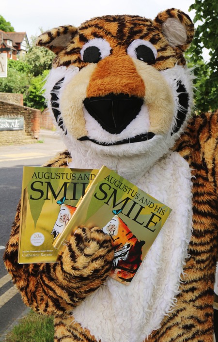 Tiger and books
