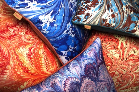 PTA_1451_New marbled collection of cushions by Susi Bellamy Cushions _ Image courtesy of Susi Bellamy _ Photograph by Peter Atkinson